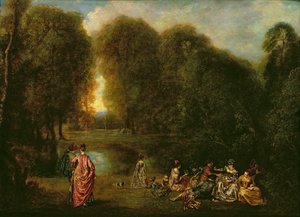 Une rencontre dans un parc - Jean Antoine Watteau